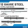 imageUS Weight 105 Pound Barbell Weight Set for Home Gym Adjustable Weight Set with Two Dumbbell Bars and Full 6 Ft Bar Black