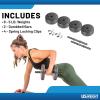 imageUS Weight Adjustable 42LB Dumbbell Set with Spring Clips 14quot Knurled Bars  Made in USA Essential Home Gym Equipment for Strength Training