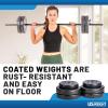 imageUS Weight Barbell Set for home gym workout  Made in USA Essential Home Gym Equipment for Strength Training55LB