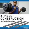 imageUS Weight Barbell Set for home gym workout  Made in USA Essential Home Gym Equipment for Strength TrainingBar and Clips Only