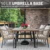 imageUS Weight Durable Fillable Umbrella Base for Patio Table  50 Pound Capacity Heavy Duty Adjustable Stand for Outdoor Umbrellas  Made in The USABlack