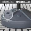 imageUS Weight Durable Fillable Umbrella Base for Patio Table  50 Pound Capacity Heavy Duty Adjustable Stand for Outdoor Umbrellas  Made in The USAGray