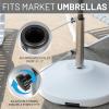 imageUS Weight Fillable 120lb Capacity Commercial Free Standing Umbrella Base Heavy Duty Umbrella Base with Wheels Fillable Patio Umbrella Base Outdoor Stand Made in The USAWhite