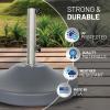 imageUS Weight Fillable 120lb Capacity Commercial Free Standing Umbrella Base Heavy Duty Umbrella Base with Wheels Fillable Patio Umbrella Base Outdoor Stand Made in The USAGrey