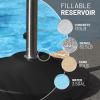 imageUS Weight Fillable 120lb Capacity Commercial Free Standing Umbrella Base Heavy Duty Umbrella Base with Wheels Fillable Patio Umbrella Base Outdoor Stand Made in The USABlack