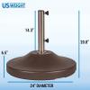 imageUS Weight Fillable 120lb Capacity Commercial Free Standing Umbrella Base Heavy Duty Umbrella Base with Wheels Fillable Patio Umbrella Base Outdoor Stand Made in The USABronze