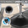 imageUS Weight Fillable 120lb Capacity Commercial Free Standing Umbrella Base Heavy Duty Umbrella Base with Wheels Fillable Patio Umbrella Base Outdoor Stand Made in The USABlack