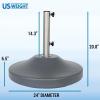 imageUS Weight Fillable 120lb Capacity Commercial Free Standing Umbrella Base Heavy Duty Umbrella Base with Wheels Fillable Patio Umbrella Base Outdoor Stand Made in The USAGrey