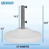 imageUS Weight Fillable 120lb Capacity Commercial Free Standing Umbrella Base Heavy Duty Umbrella Base with Wheels Fillable Patio Umbrella Base Outdoor Stand Made in The USAWhite