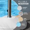 imageUS Weight Fillable 120lb Capacity Commercial Free Standing Umbrella Base Heavy Duty Umbrella Base with Wheels Fillable Patio Umbrella Base Outdoor Stand Made in The USAWhite
