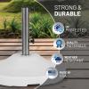 imageUS Weight Fillable 120lb Capacity Commercial Free Standing Umbrella Base Heavy Duty Umbrella Base with Wheels Fillable Patio Umbrella Base Outdoor Stand Made in The USAWhite
