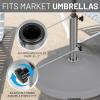 imageUS Weight Fillable 120lb Capacity Commercial Free Standing Umbrella Base Heavy Duty Umbrella Base with Wheels Fillable Patio Umbrella Base Outdoor Stand Made in The USAGrey
