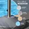 imageUS Weight Fillable 120lb Capacity Commercial Free Standing Umbrella Base Heavy Duty Umbrella Base with Wheels Fillable Patio Umbrella Base Outdoor Stand Made in The USAGrey