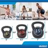 imageUS Weight Plastic Kettlebell Set  5 10 and 15 Pound Kettlebells