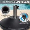 imageUS Weight Premium Fillable Umbrella Base for Patio Table  Adjustable Umbrella Stand with Stainless Steel Stem  Made in The USA  BronzeBlack