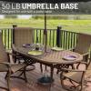 imageUS Weight Premium Fillable Umbrella Base for Patio Table  Adjustable Umbrella Stand with Stainless Steel Stem  Made in The USA  BronzeBlack