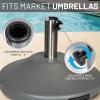 imageUS Weight Premium Fillable Umbrella Base for Patio Table  Adjustable Umbrella Stand with Stainless Steel Stem  Made in The USA  BronzeGray