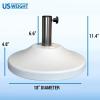imageUS Weight Premium Fillable Umbrella Base for Patio Table  Adjustable Umbrella Stand with Stainless Steel Stem  Made in The USA  BronzeWhite