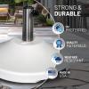 imageUS Weight Premium Fillable Umbrella Base for Patio Table  Adjustable Umbrella Stand with Stainless Steel Stem  Made in The USA  BronzeWhite