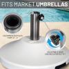 imageUS Weight Premium Fillable Umbrella Base for Patio Table  Adjustable Umbrella Stand with Stainless Steel Stem  Made in The USA  BronzeWhite