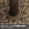 imageUS Weight  26lb Cast Stone Patio Umbrella Base  Durable and WeatherResistant Adjustable Outdoor Base  Interlocking Circle Design Bronze