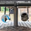 imageUS Weight  26lb Cast Stone Patio Umbrella Base  Durable and WeatherResistant Adjustable Outdoor Base  Interlocking Circle Design Bronze