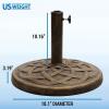 imageUS Weight  26lb Cast Stone Patio Umbrella Base  Durable and WeatherResistant Adjustable Outdoor Base  Interlocking Circle Design Bronze