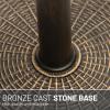 imageUS Weight  Cast Stone Patio Umbrella Base 22lb Wicker Pattern  Durable WeatherResistant Patio Umbrella Base  Made in the USA  Bronze