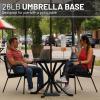 imageUS Weight 26 Pound Umbrella Base  Cast Stone Outdoor Umbrella Stand  for Use with Umbrella Poles 13quot to 18quot  Designed to be Used with Patio Table  BlackBlack