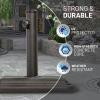imageUS Weight 26 Pound Umbrella Base  Cast Stone Outdoor Umbrella Stand  for Use with Umbrella Poles 13quot to 18quot  Designed to be Used with Patio Table  BlackBlack