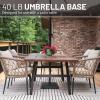 imageUS Weight 40 Pound Umbrella Base  Weighted Umbrella base For Use With Patio Table  Heavy Duty Base 4 Stem Accommodates 115 Pole Sizes  BronzeBlack