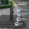 imageUS Weight 40 Pound Umbrella Base  Weighted Umbrella base For Use With Patio Table  Heavy Duty Base 4 Stem Accommodates 115 Pole Sizes  BronzeBlack