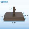 imageUS Weight 40 Pound Umbrella Base  Weighted Umbrella base For Use With Patio Table  Heavy Duty Base 4 Stem Accommodates 115 Pole Sizes  BronzeBronze