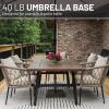 imageUS Weight 40 Pound Umbrella Base  Weighted Umbrella base For Use With Patio Table  Heavy Duty Base 4 Stem Accommodates 115 Pole Sizes  BronzeBronze
