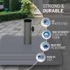 imageUS Weight 40 Pound Umbrella Base  Weighted Umbrella base For Use With Patio Table  Heavy Duty Base 4 Stem Accommodates 115 Pole Sizes  BronzeGray