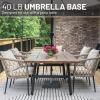 imageUS Weight 40 Pound Umbrella Base  Weighted Umbrella base For Use With Patio Table  Heavy Duty Base 4 Stem Accommodates 115 Pole Sizes  BronzeGray