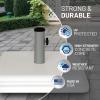 imageUS Weight 40 Pound Umbrella Base  Weighted Umbrella base For Use With Patio Table  Heavy Duty Base 4 Stem Accommodates 115 Pole Sizes  BronzeWhite