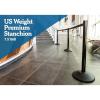 imageUS Weight Black Heavy Duty Premium Steel Stanchion with Black 75Foot Retractable Belt 2 packB Steel BlackYellow