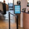 imageUS Weight Black Heavy Duty Premium Steel Stanchion with Black 75Foot Retractable Belt 2 packBlack