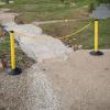 imageUS Weight ChainBoss Black Stanchion With 10 of Black Plastic Chain  Fillable BaseYellow