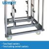 imageUS Weight Crowd Control Stanchion Cart Easy to Assemble Lockable Wheels Holds 16 Stanchions Maximum Load Capacity 750 lbs  Ideal for Event Centers