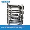 imageUS Weight Crowd Control Stanchion Cart Easy to Assemble Lockable Wheels Holds 16 Stanchions Maximum Load Capacity 750 lbs  Ideal for Event Centers