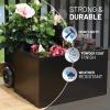 imageUS Weight Decorative Planter Box Umbrella BaseUmbrella Stand with Wheels Supports Up to 150LBS 195quot L x 175quot W x 155quot H PowderCoat Finish Black
