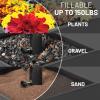 imageUS Weight Decorative Planter Box Umbrella BaseUmbrella Stand with Wheels Supports Up to 150LBS 195quot L x 175quot W x 155quot H PowderCoat Finish Black