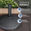 imageUS Weight Half Round 20 lb Patio Umbrella Base  Adjustable Umbrella Stand for Posts up to 19 in  Sun and Weather Resistant  Half Round Design with Textured Surface