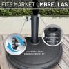 imageUS Weight Half Round 20 lb Patio Umbrella Base  Adjustable Umbrella Stand for Posts up to 19 in  Sun and Weather Resistant  Half Round Design with Textured Surface