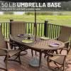 imageUS Weight Premium 50 Pound Prefilled Umbrella Base for Patio Table  Heavy Duty Adjustable Umbrella Stand with Stainless Steel Stem for Outdoor Patio Umbrellas  Made in The USA  BronzeGray