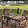 imageUS Weight Premium 50 Pound Prefilled Umbrella Base for Patio Table  Heavy Duty Adjustable Umbrella Stand with Stainless Steel Stem for Outdoor Patio Umbrellas  Made in The USA  BronzeBronze