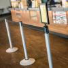 imageUS Weight Premium Silver Steel Stanchion with 75Foot Retractable BeltBlack