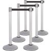 imageUS Weight Premium Silver Steel Stanchion with 75Foot Retractable BeltBlack